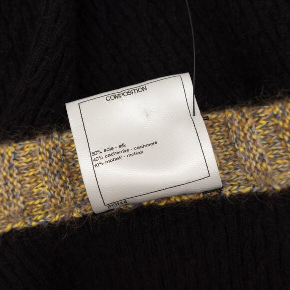 CHANEL Runway F/W 2015 Brasserie Black Gold Silk Cashmere 15K Cardigan FR42 - Picture 13 of 16